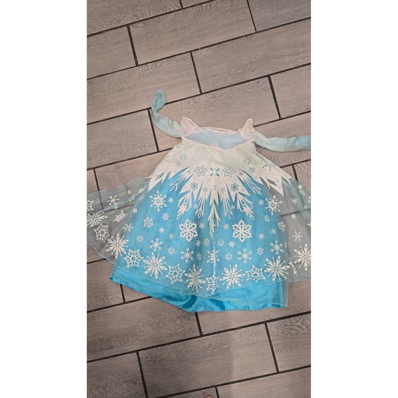 Disney Frozen Elsa Dress Up Costume Sparkle Sequins Blue Girls Size‎ 4 - Picture 8 of 8